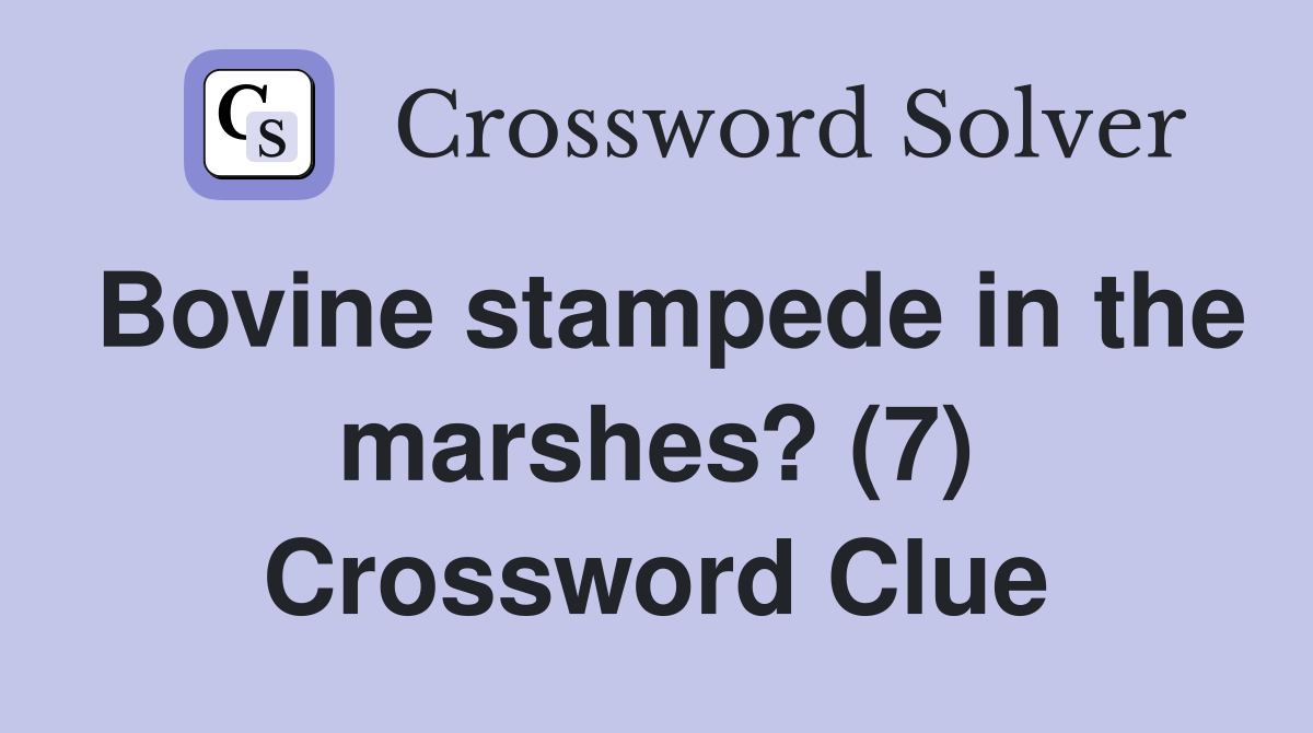 Bovine stampede in the marshes? (7) Crossword Clue