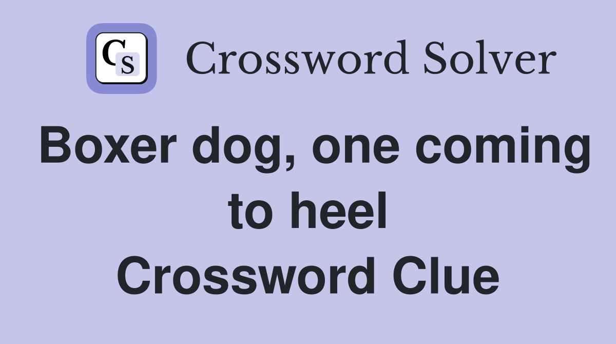 Boxer dog, one coming to heel Crossword Clue
