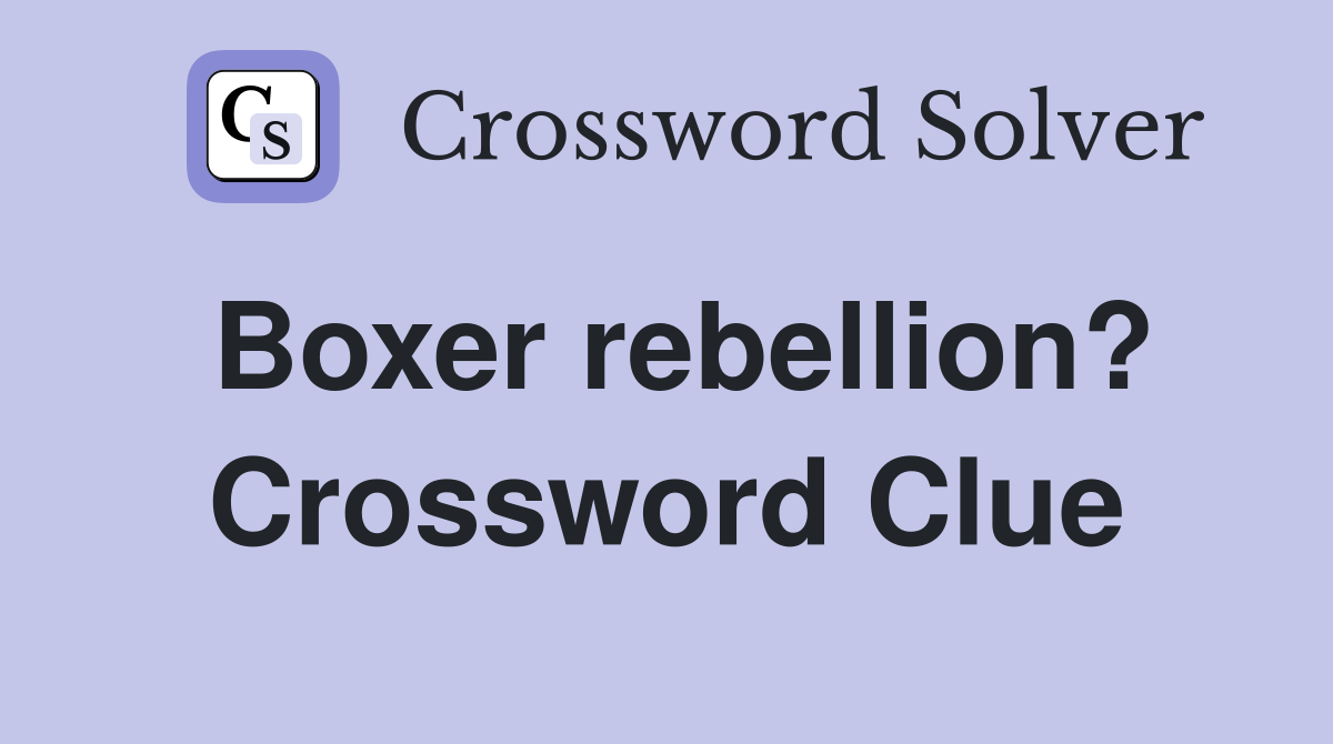 Boxer rebellion? Crossword Clue