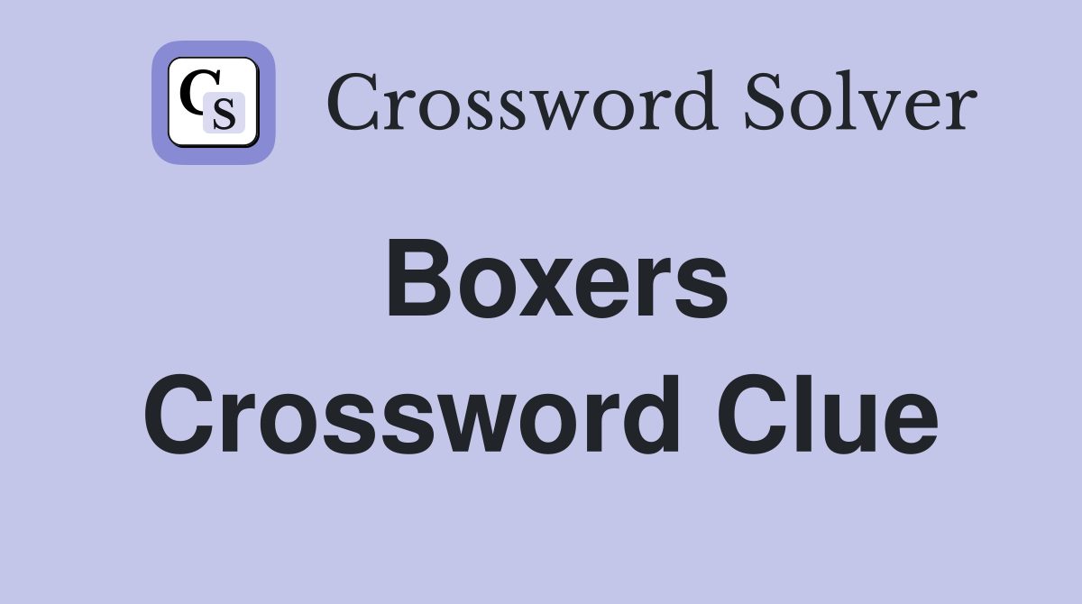 Boxers Crossword Clue