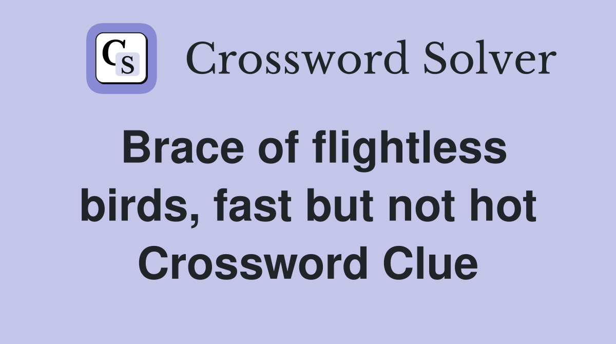 Brace of flightless birds, fast but not hot Crossword Clue