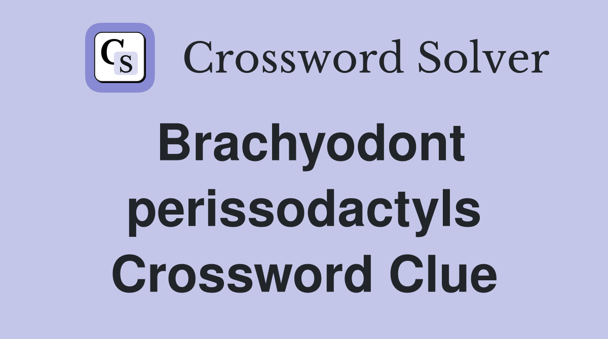 Brachyodont perissodactyls Crossword Clue