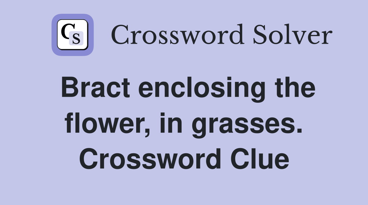 Bract enclosing the flower, in grasses. Crossword Clue