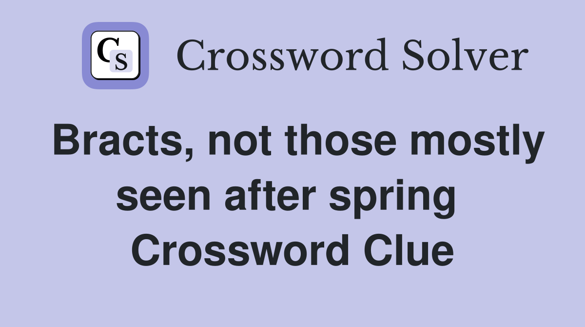 Bracts, not those mostly seen after spring  Crossword Clue