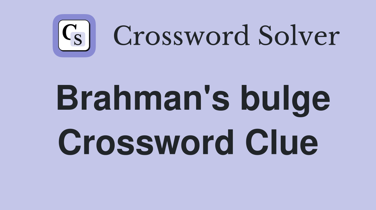 Brahman's bulge Crossword Clue