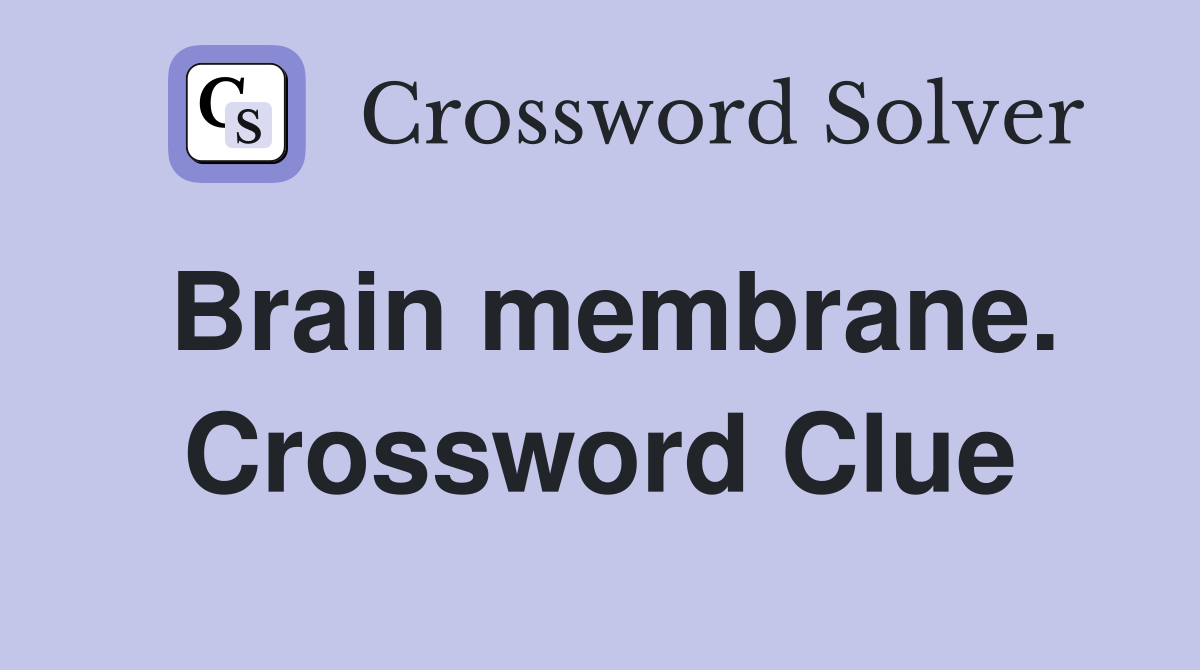 Brain membrane. Crossword Clue