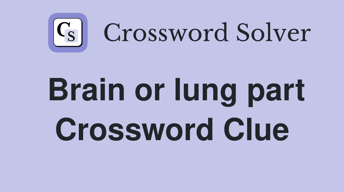 Brain or lung part Crossword Clue