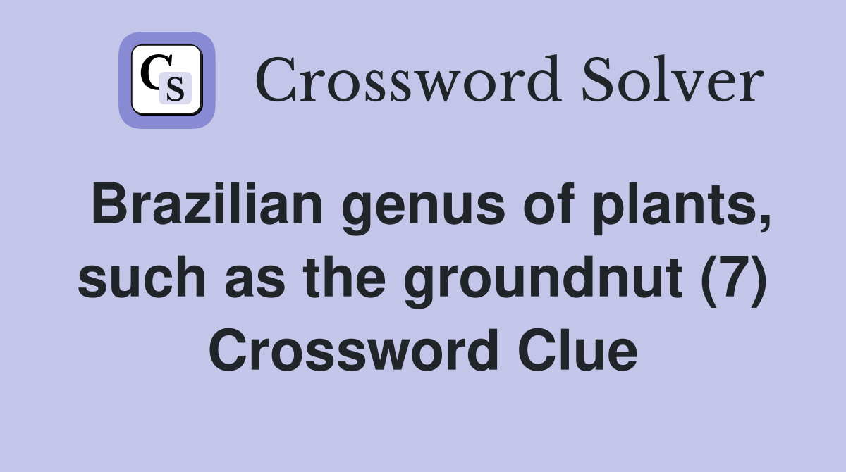 Brazilian genus of plants, such as the groundnut (7) Crossword Clue
