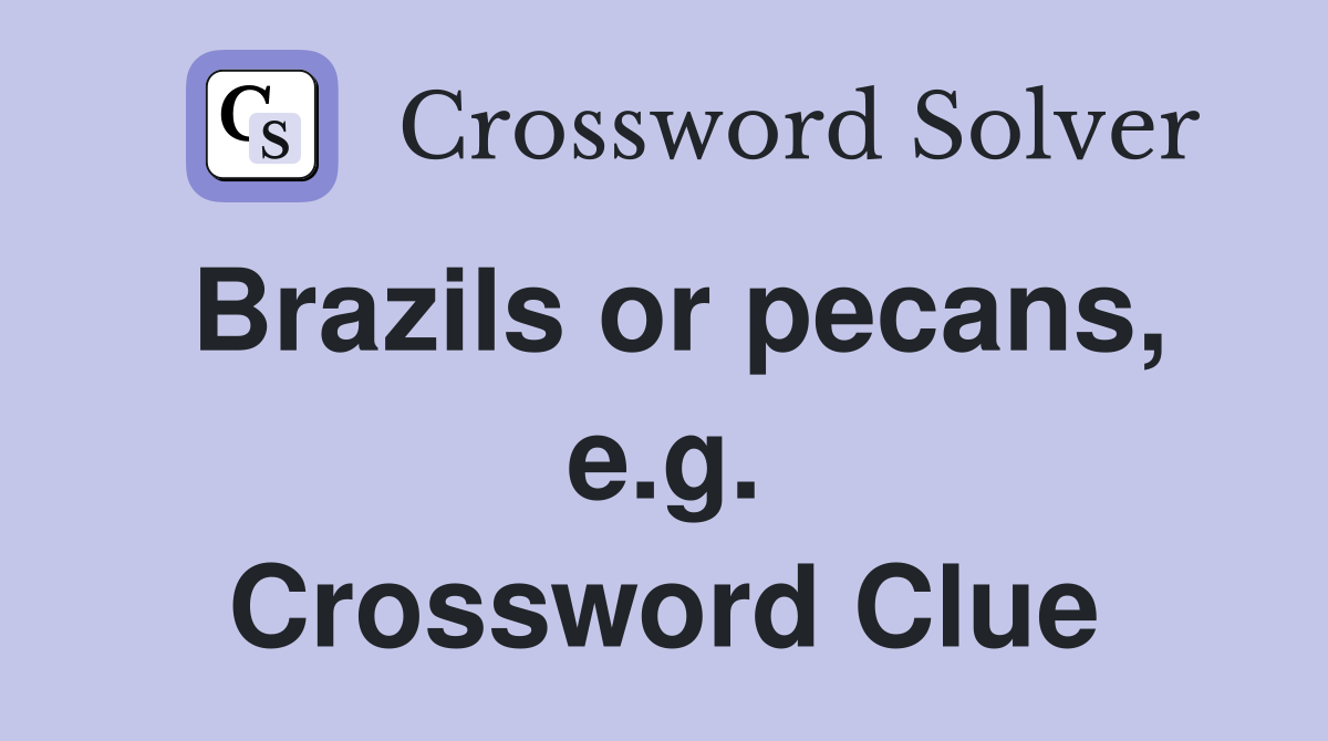 Brazils or pecans, e.g. Crossword Clue