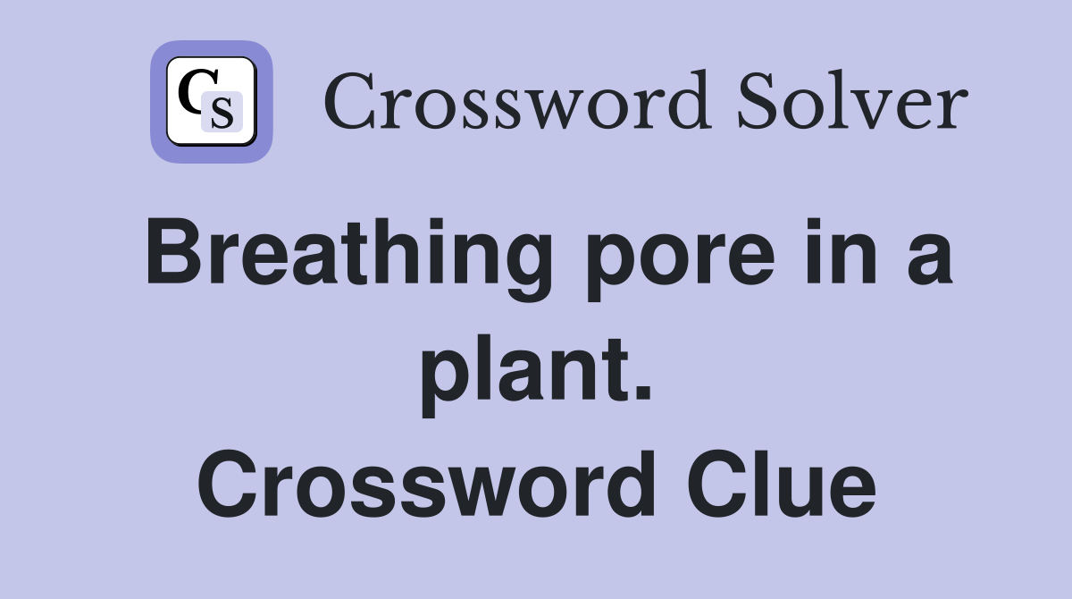 Breathing pore in a plant. Crossword Clue