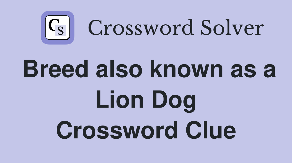 Breed also known as a Lion Dog Crossword Clue