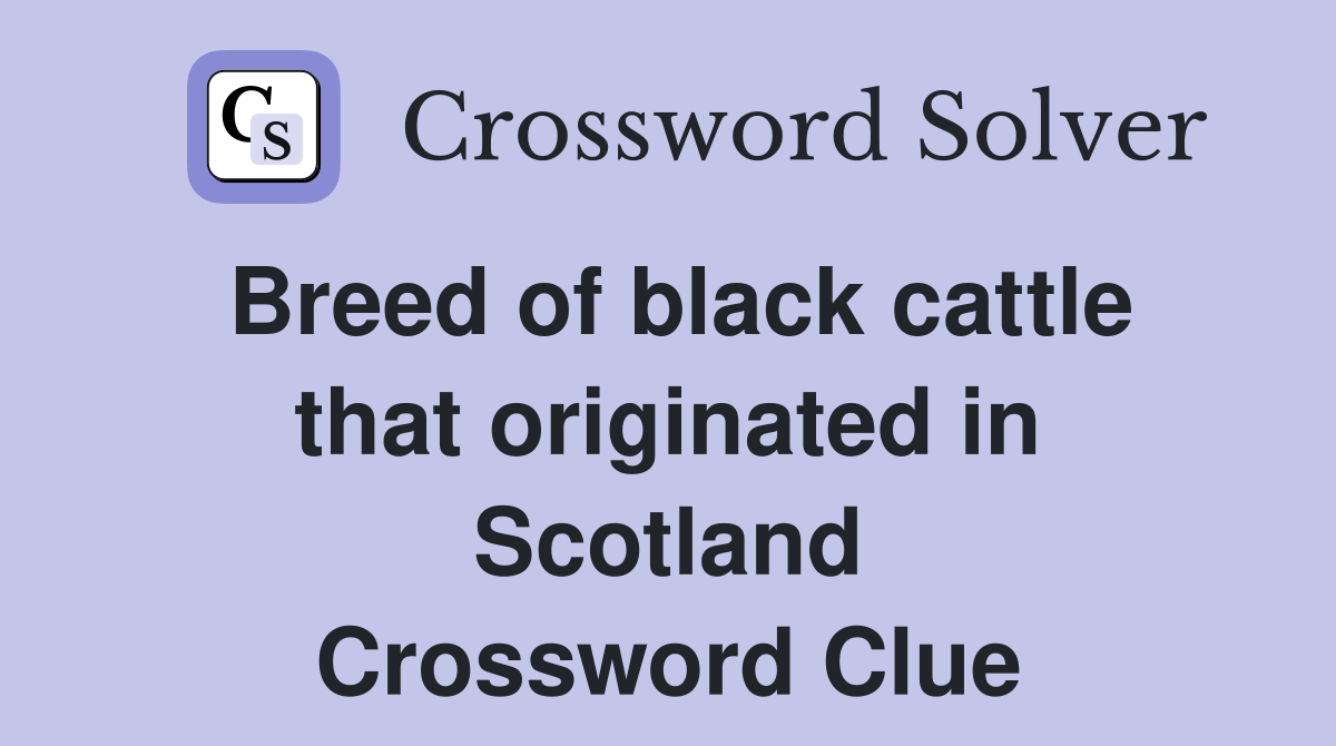 Breed of black cattle that originated in Scotland Crossword Clue