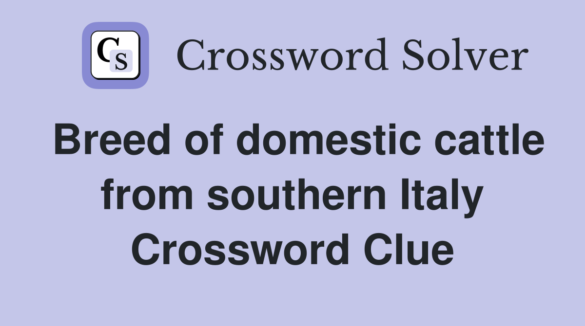 Breed of domestic cattle from southern Italy Crossword Clue