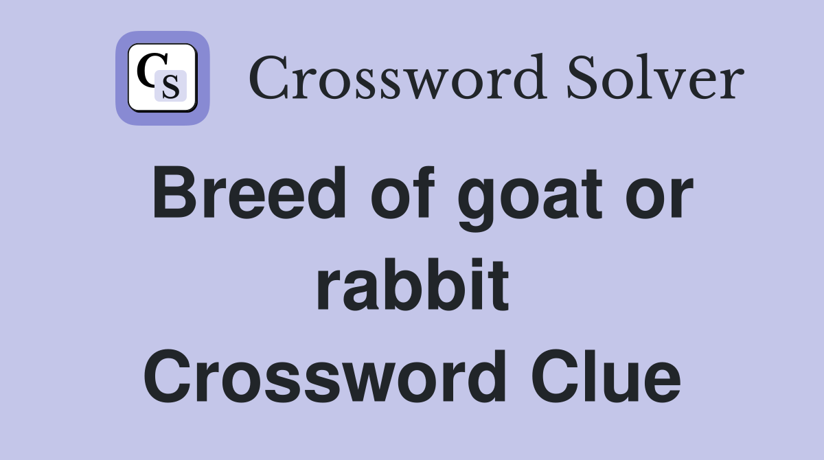 Breed of goat or rabbit Crossword Clue