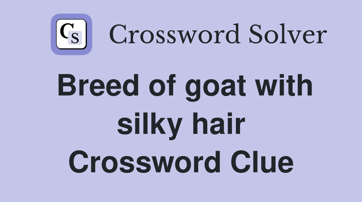 Breed of goat with silky hair Crossword Clue