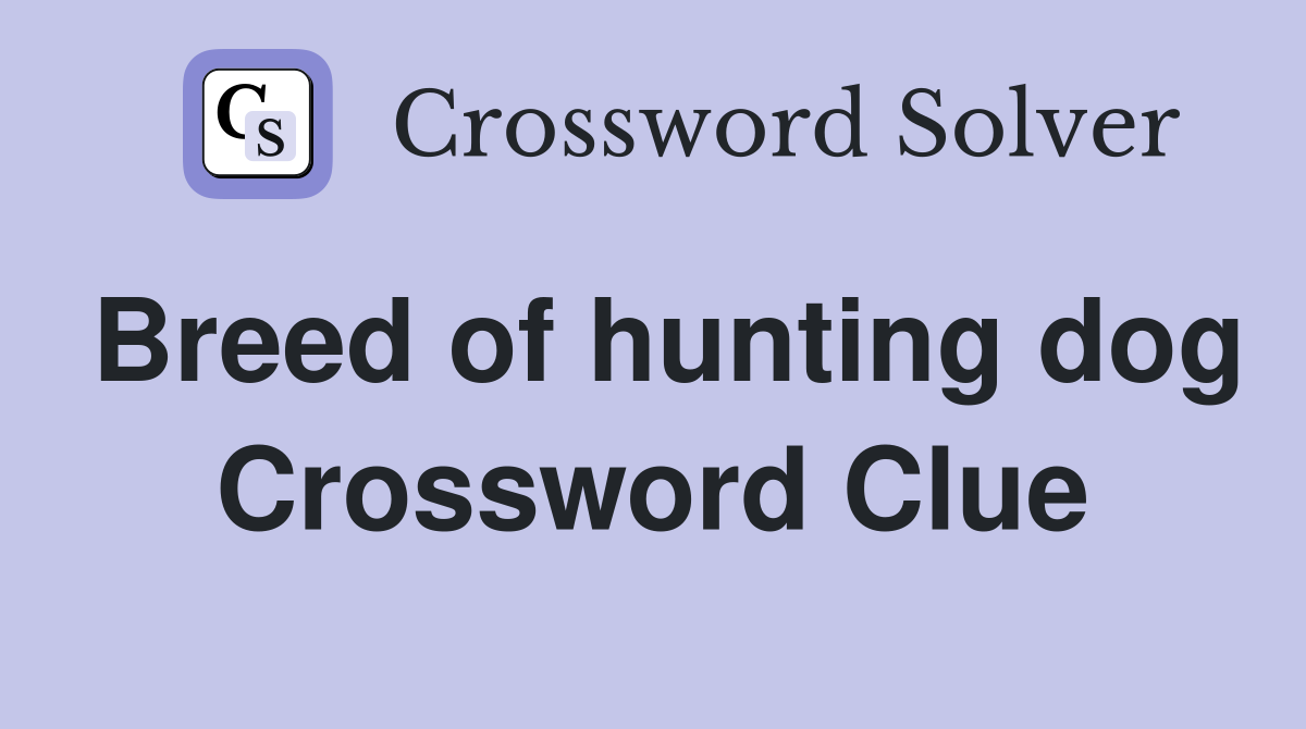 Breed of hunting dog Crossword Clue