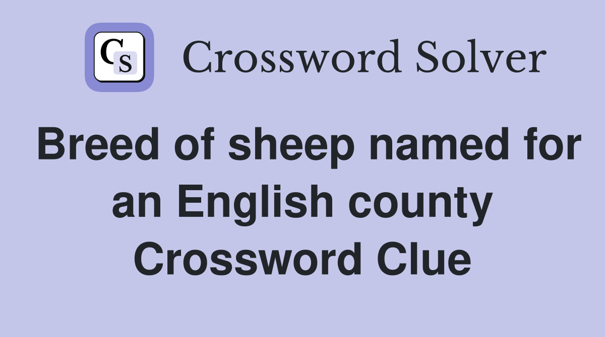 Breed of sheep named for an English county Crossword Clue