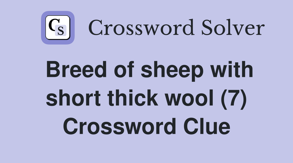 Breed of sheep with short thick wool (7) Crossword Clue