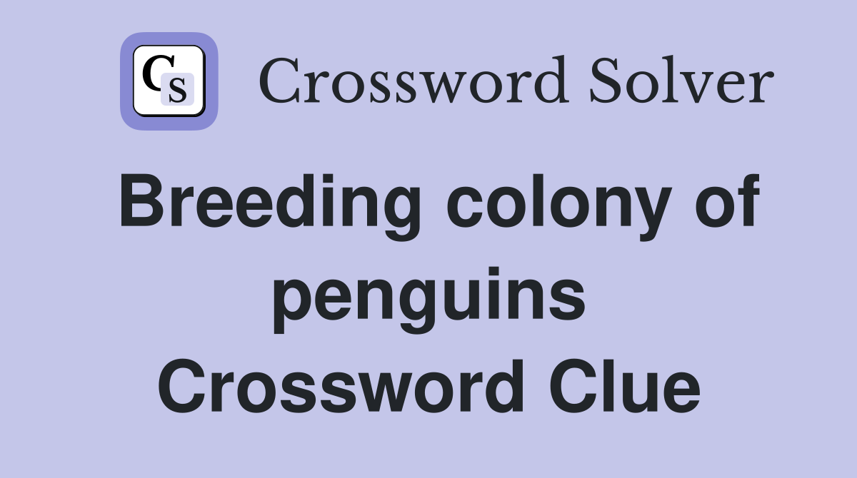 Breeding colony of penguins Crossword Clue