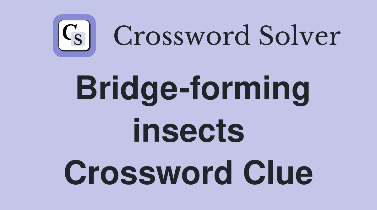 Bridge-forming insects Crossword Clue