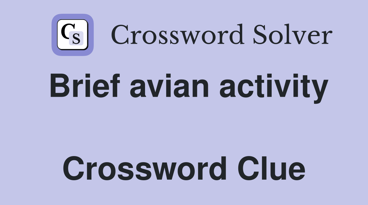 Brief avian activity  Crossword Clue
