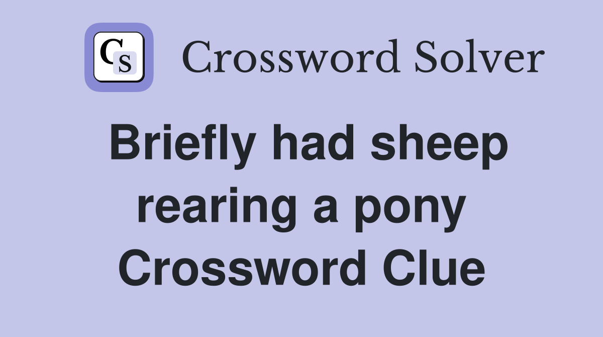 Briefly had sheep rearing a pony Crossword Clue