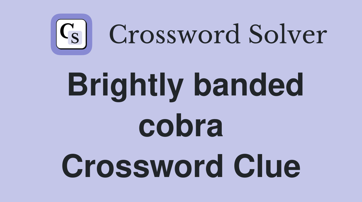Brightly banded cobra Crossword Clue