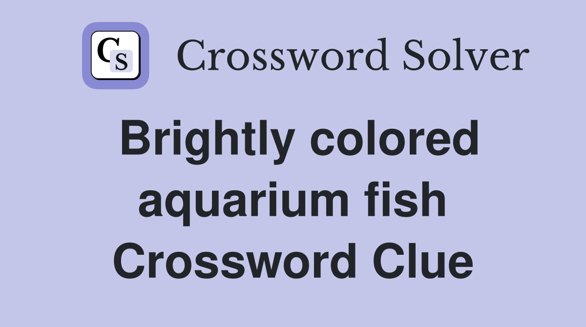 Brightly colored aquarium fish Crossword Clue