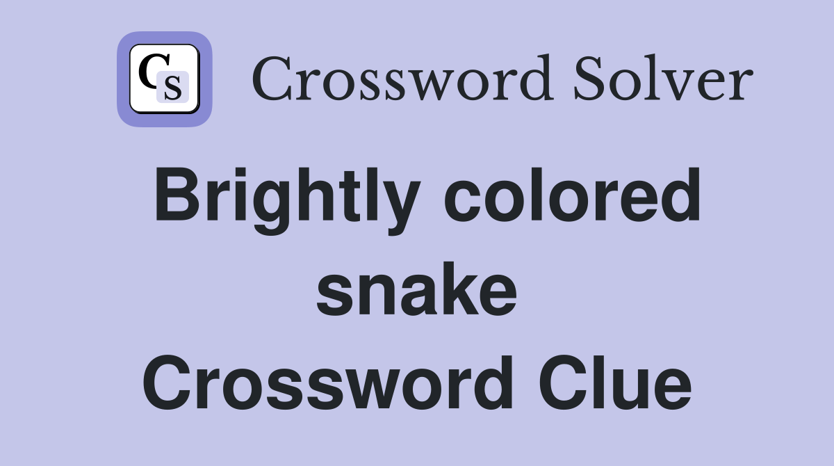 Brightly colored snake Crossword Clue