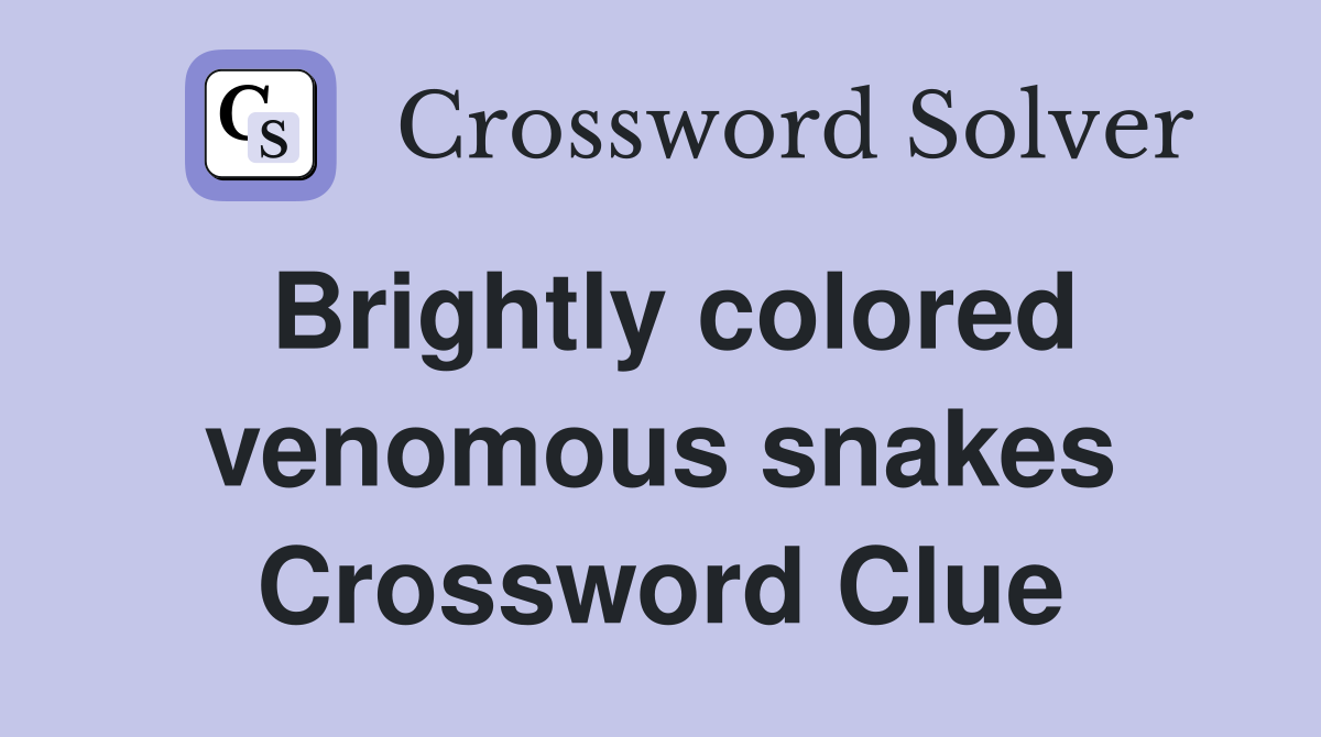 Brightly colored venomous snakes Crossword Clue