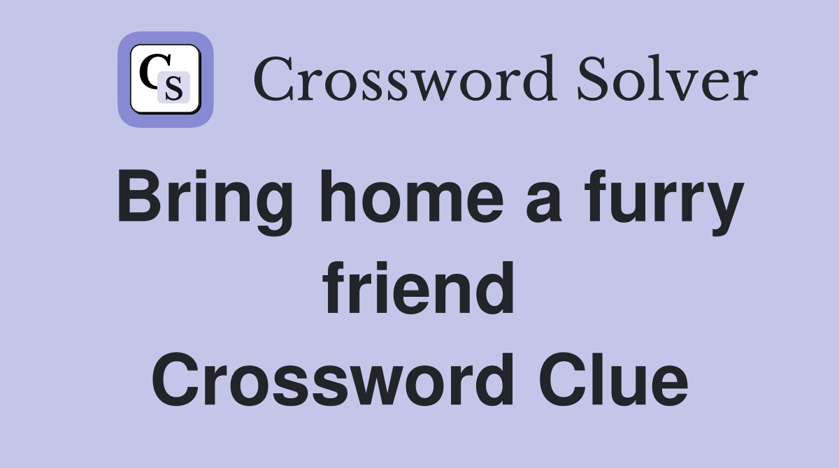 Bring home a furry friend Crossword Clue