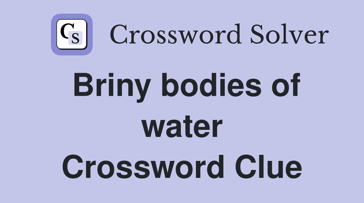 Briny bodies of water Crossword Clue