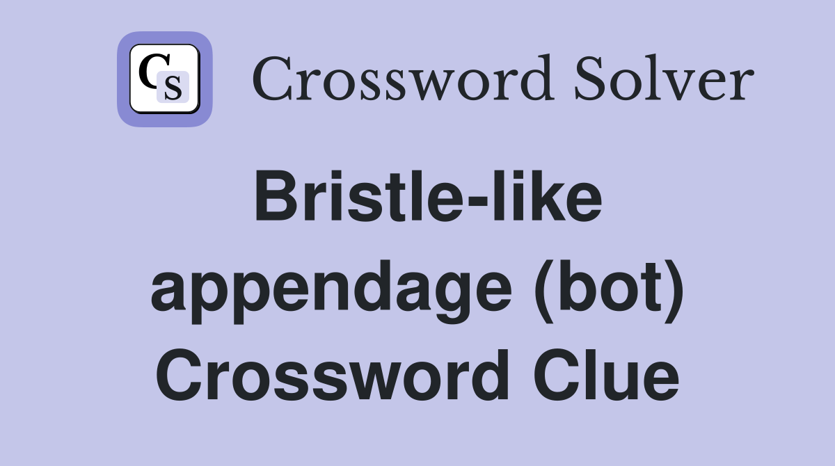 Bristle-like appendage (bot) Crossword Clue