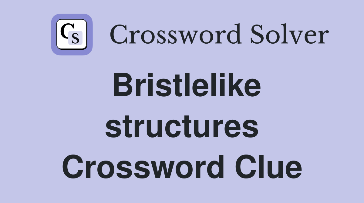 Bristlelike structures Crossword Clue