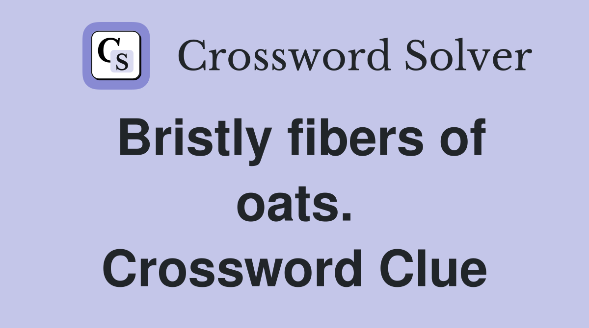 Bristly fibers of oats. Crossword Clue