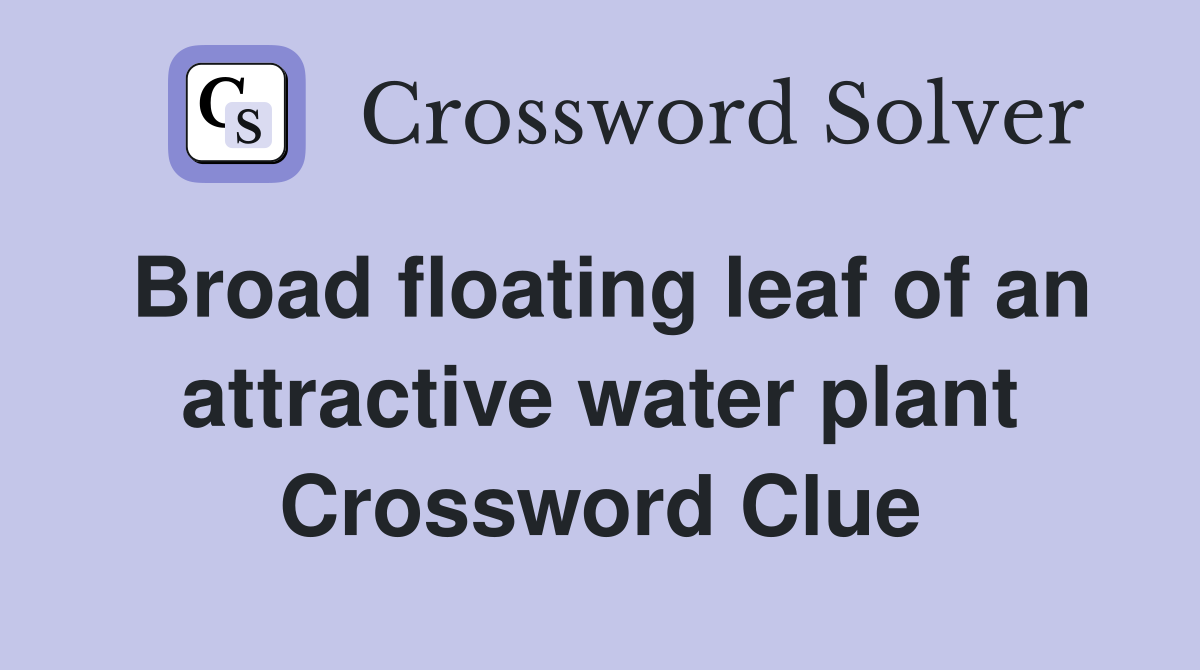 Broad floating leaf of an attractive water plant Crossword Clue