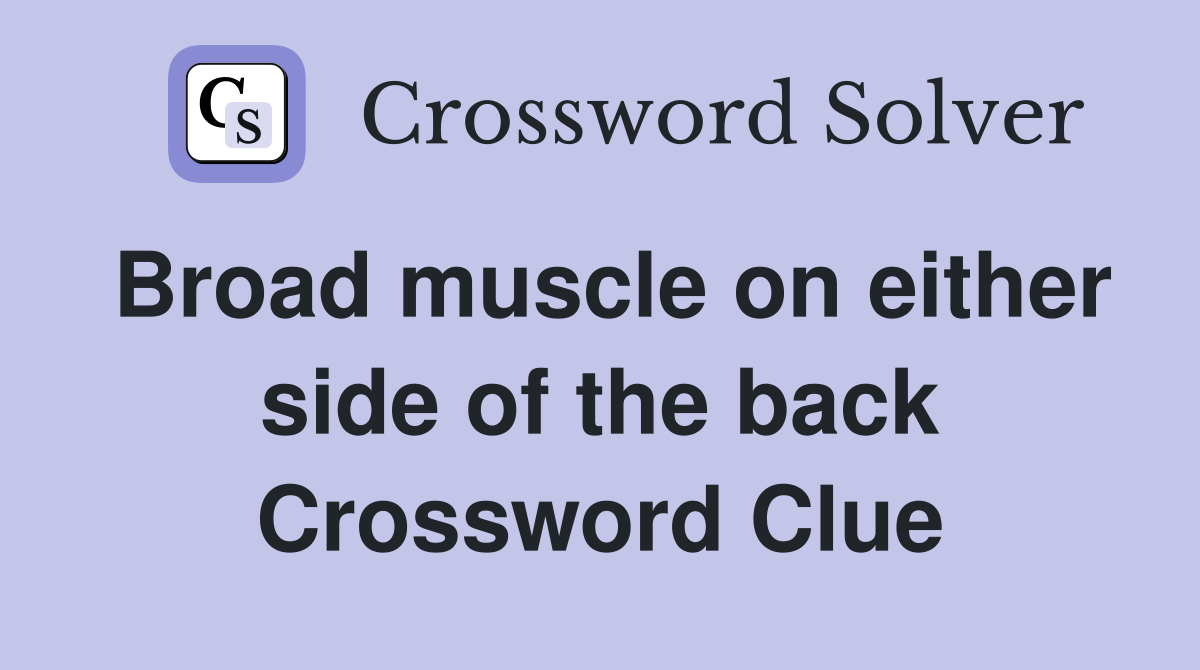 Broad muscle on either side of the back Crossword Clue