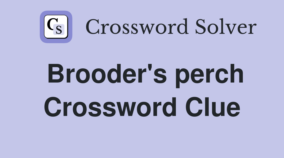 Brooder's perch Crossword Clue
