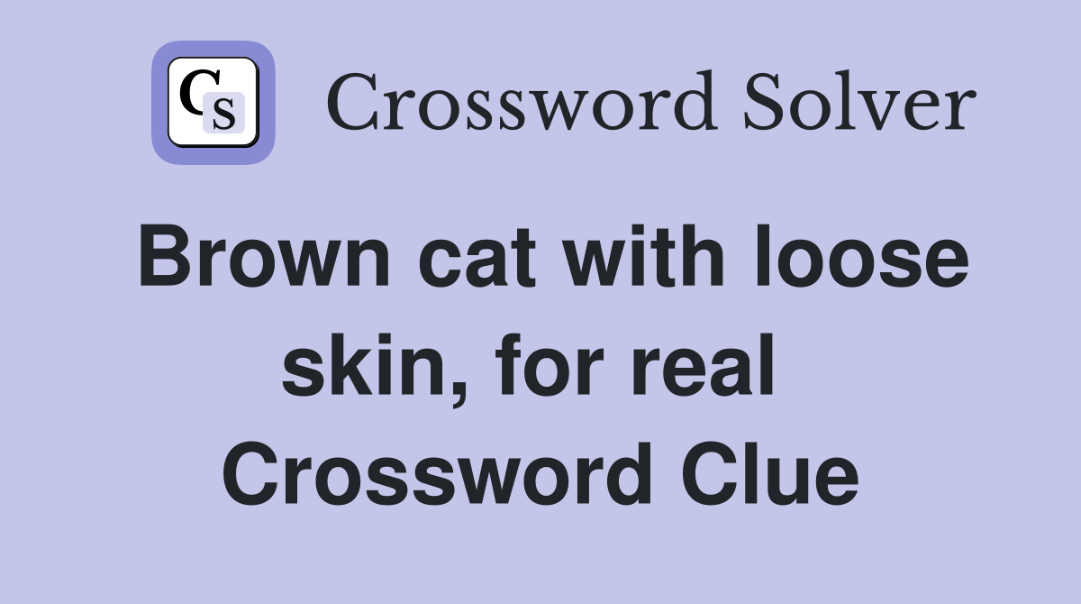 Brown cat with loose skin, for real  Crossword Clue