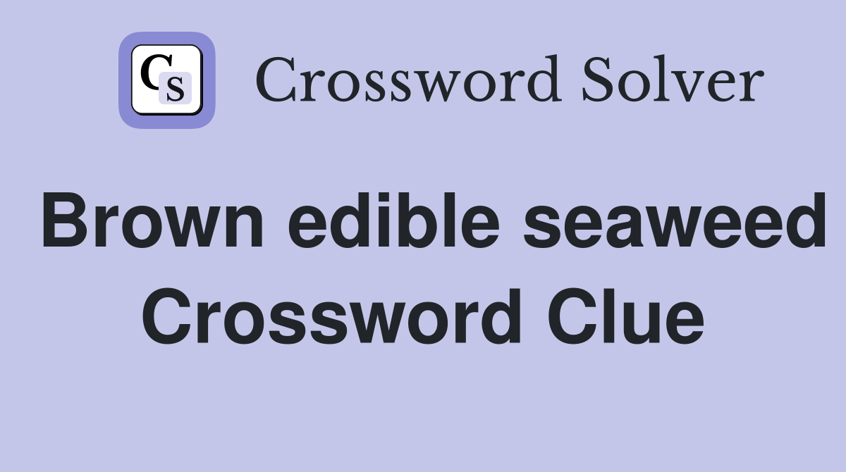 Brown edible seaweed Crossword Clue