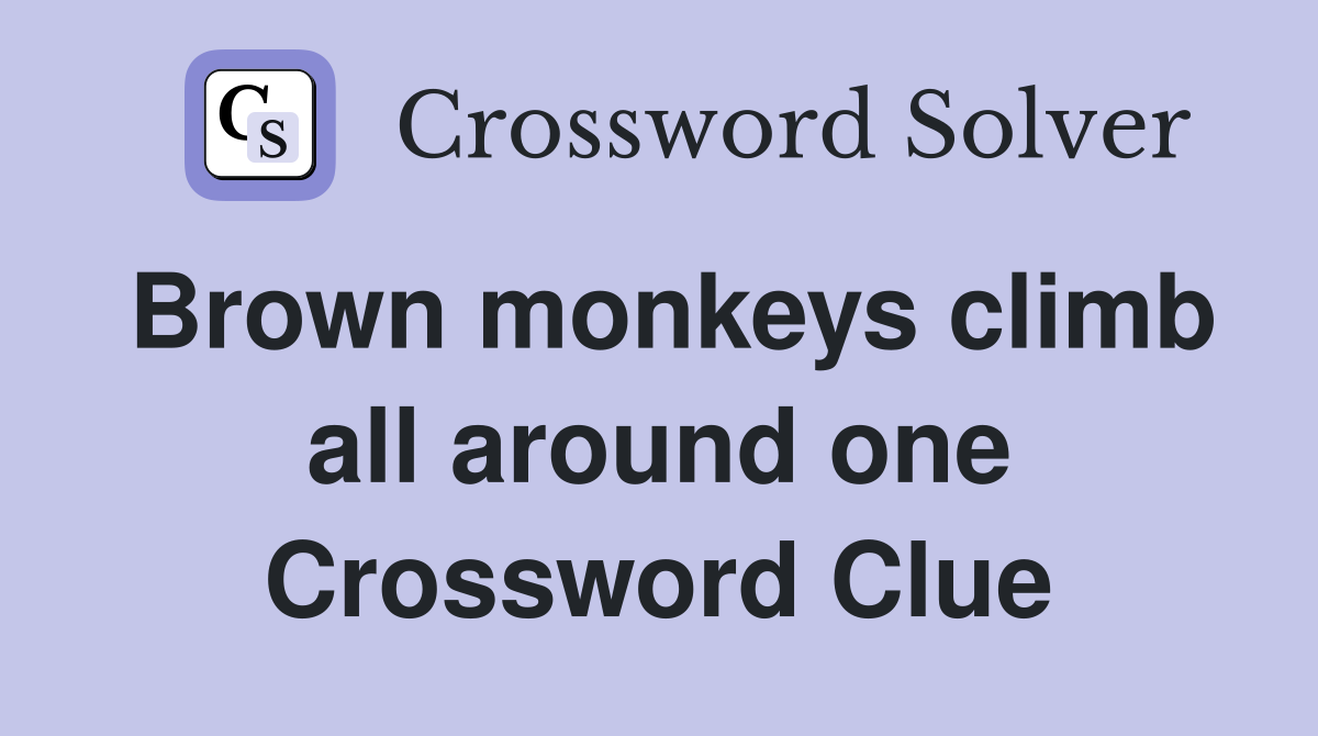Brown monkeys climb all around one Crossword Clue