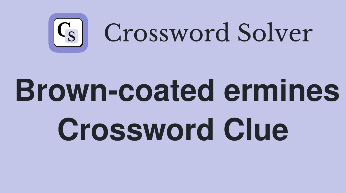 Brown-coated ermines Crossword Clue