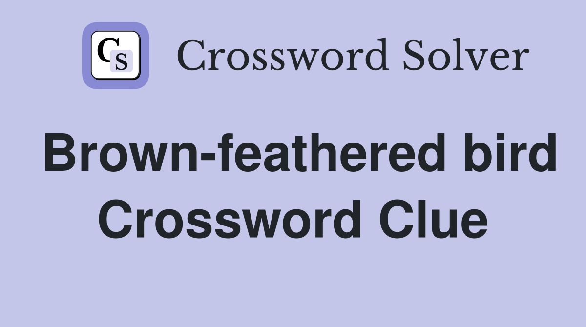 Brown-feathered bird Crossword Clue
