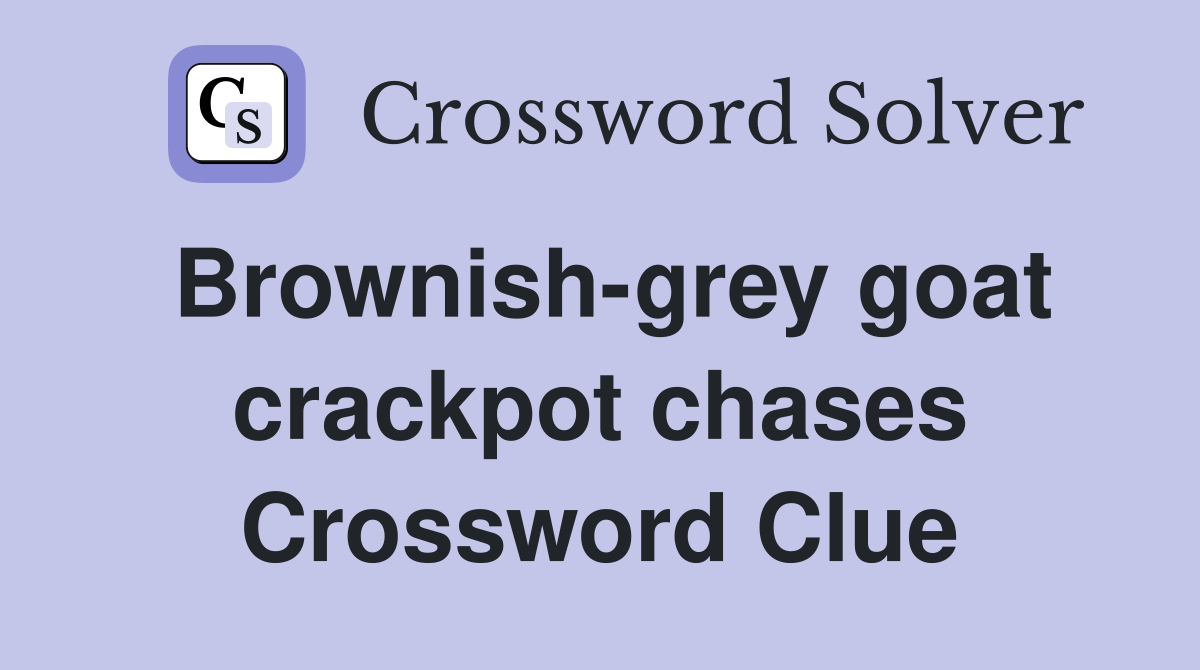 Brownish-grey goat crackpot chases Crossword Clue