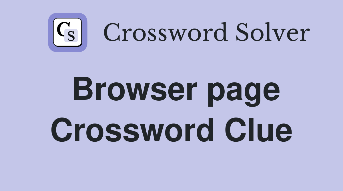 Browser page Crossword Clue