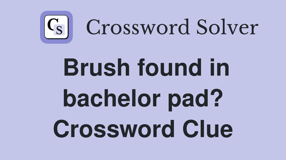 Brush found in bachelor pad? Crossword Clue