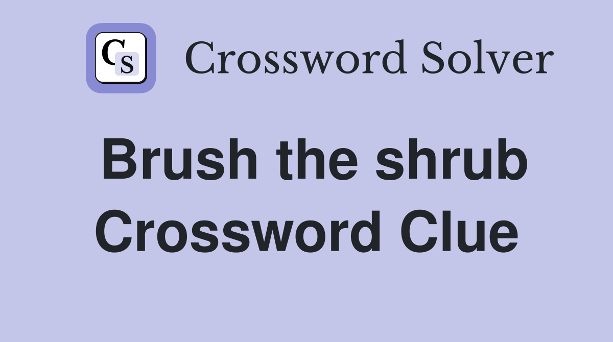 Brush the shrub Crossword Clue