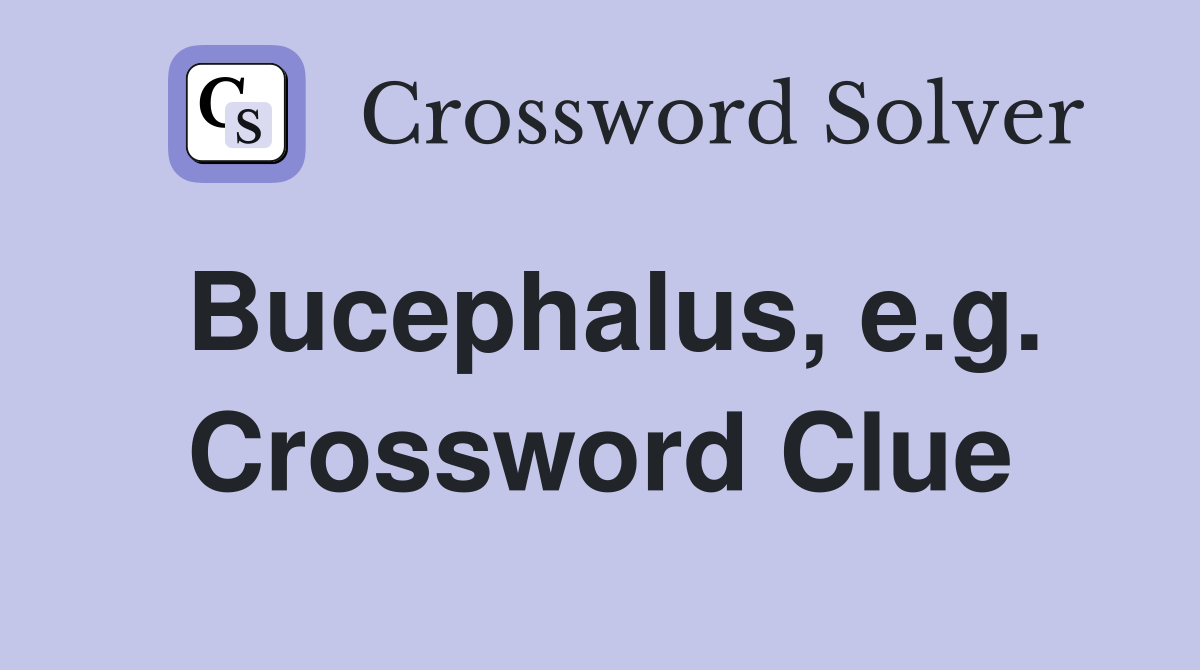 Bucephalus, e.g. Crossword Clue