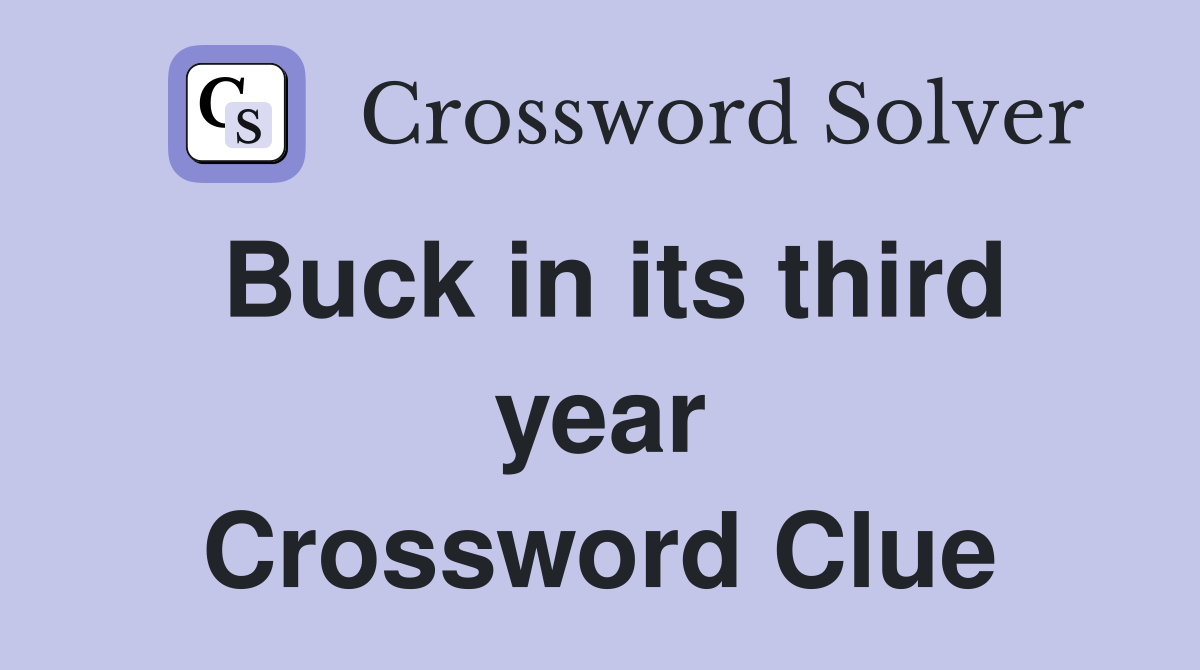 Buck in its third year Crossword Clue