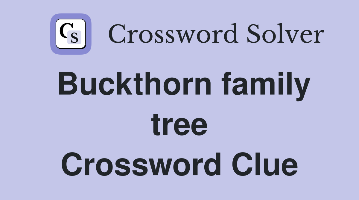 Buckthorn family tree Crossword Clue